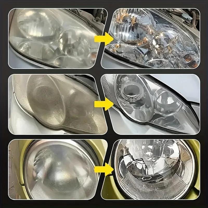 Car Headlight Restoration Polishing Kit - Scratch Remover & Oxidation Cleaner Repair Paste for Headlamp Assembly