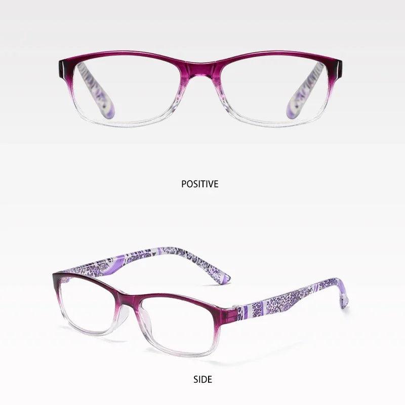 New Women Reading Glasses Vintage Printing Eyeglasses Frame Optical Computer Presbyopia Eyewear +1.0 +1.5 +2.0 +2.5