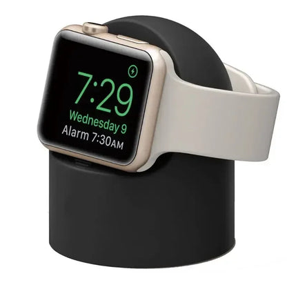 Charger Stand For Apple Watch Series Ultra/8/SE2/7/6/SE/4/3 49mm/45mm/44mm/42mm/41mm/40mm/38mm Durable Silicone Nightstand Mode - Urbizia