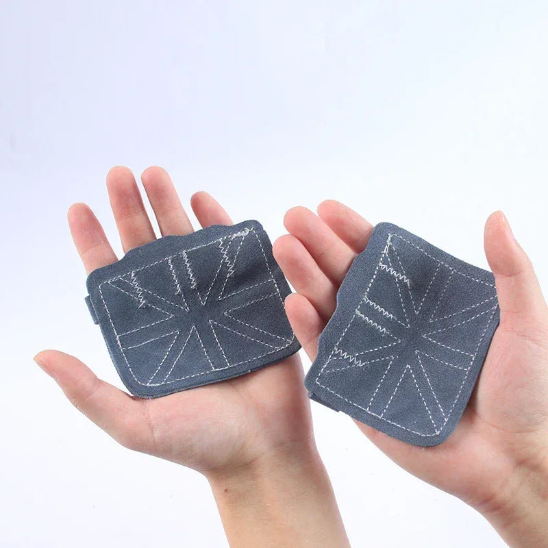 1 Pair Cowhide Bodybuilding Gym Gloves Four-finger Palm Protection Anti-slip Wear-resistant Fitness Sports Training Palm Guard - Urbizia