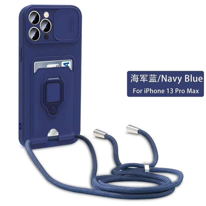 Crossbody Lanyard Ring Holder Case for Samsung Galaxy