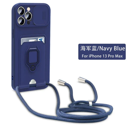 Crossbody Lanyard Ring Holder Case for Samsung Galaxy