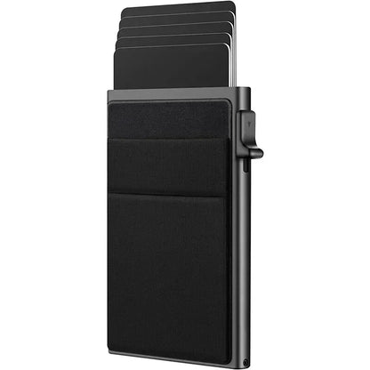 Rfid Anti Blocking Smart ID Bank Credit Card Holder Wallet Metal Thin Slim Men Women Pop Up Minimalist Metal Cardholder Case