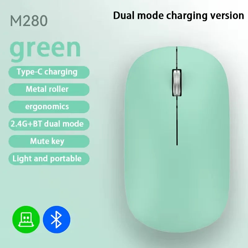 New Wireless Mouse Type-C Charging Silent Click Portable Office Ergonomic Laptop Universal Lightweight Office Game No-Noise 2026