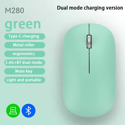 New Wireless Mouse Type-C Charging Silent Click Portable Office Ergonomic Laptop Universal Lightweight Office Game No-Noise 2026