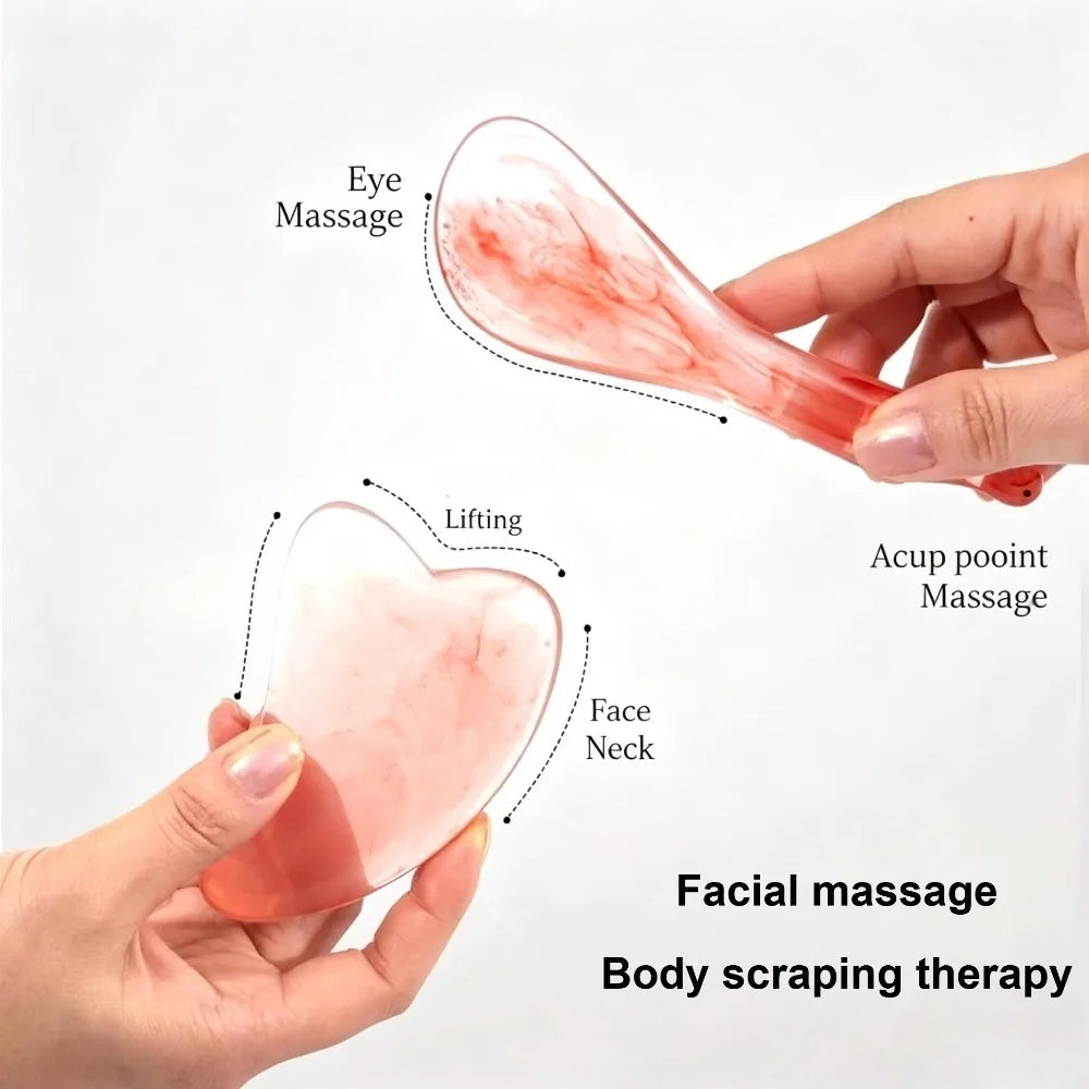 1/3Pcs Resin Guasha Massage Tool Body Scraping Scalp Board Meridian Massage Comb Head Eye Neck Facial SPA Lifting Skincare Stick