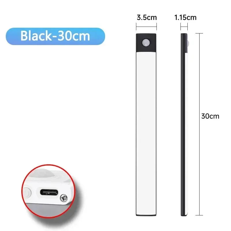LED Cabinet Light USB Type-C Rechargeable Motion Sensor Led Lamp for Kitchen Wardrobe Cabinet Lighting 20cm/30cm/40cm/50cm/60cm - Urbizia