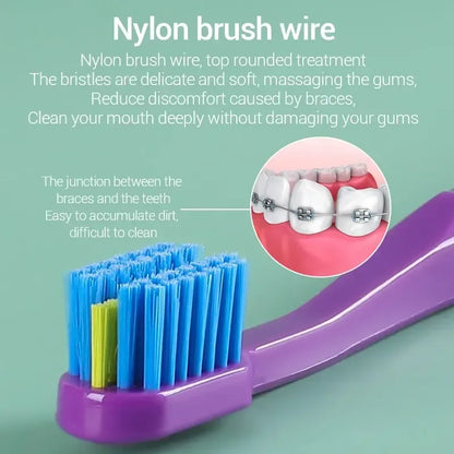 3PC Clean Orthodontic Braces Adult Orthodontic Toothbrushes Dental Tooth Brush Soft Bristle Toothbrush For Oral Health Care - Urbizia