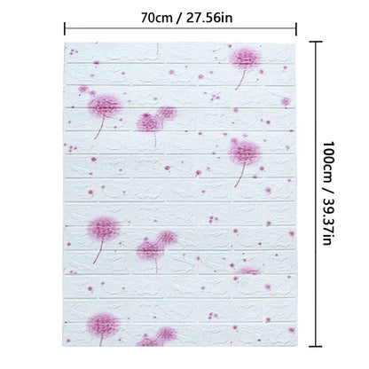 70cmx1m/2m/3m/5m/10m Wallpaper Brick 3D Wall Sticker Foam Self Adhesive DIY Living Room Decor Waterproof Paper - Urbizia