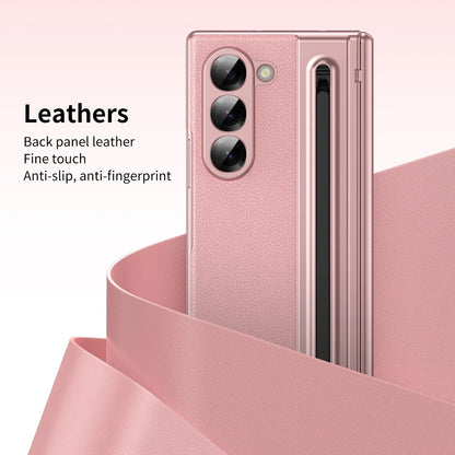 VIETAO Pink Leather Mobile Phone Cases For Samsung Galaxy Z Fold 7 Case With Pen, Full Protection Z Fold 6 Cover With Glass Film