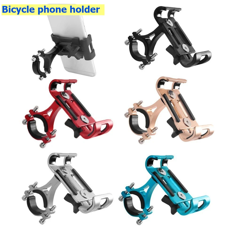 Motorcycle Bicycle Phone Holder Aluminum Alloy 360 Rotate Anti-slip Bracket Support GPS Clip Bike Phone Stand for iPhone Xiaomi