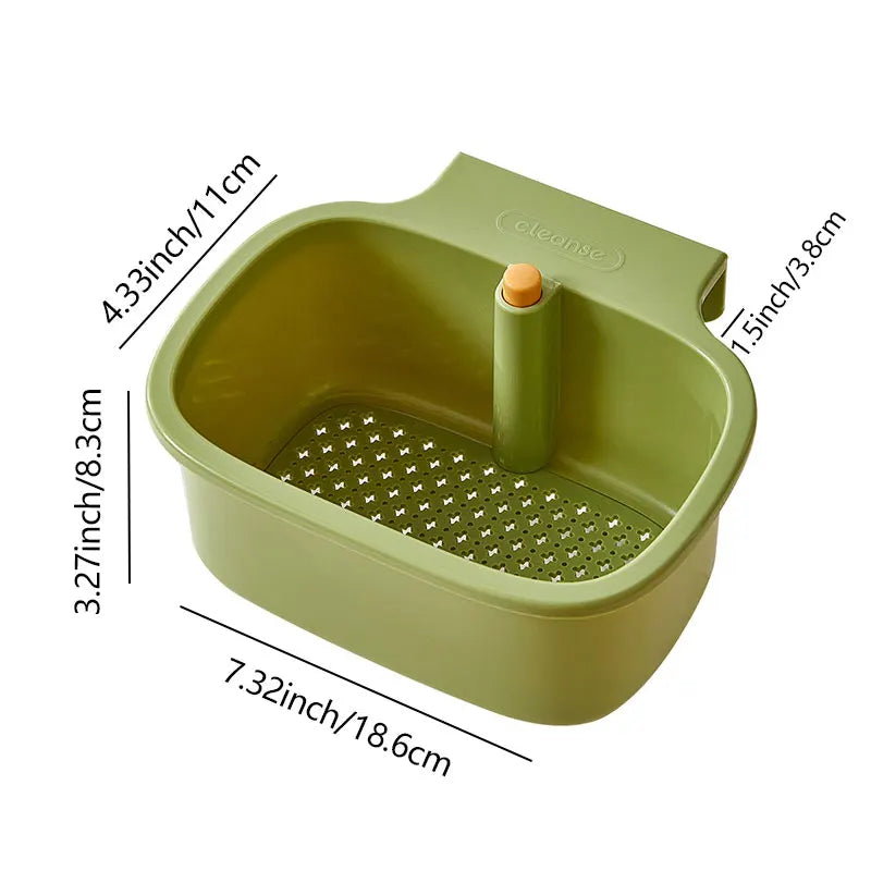 Kitchen Sink Filter Basket – One-Click Press Drain Storage Rack