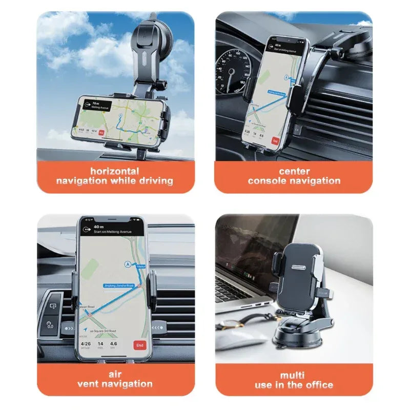 SEAMETAL Car Dashboard Phone Bracket Universal Auto Cellphone Stand For GPS Navigation Universal Desk Windshield Hanging Holder - Urbizia