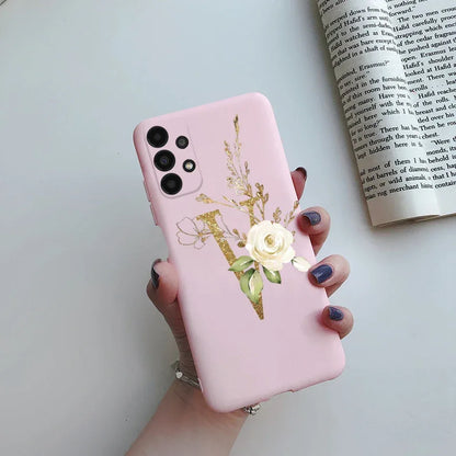 Flower Alphabet Soft TPU Case for Samsung Galaxy A Series