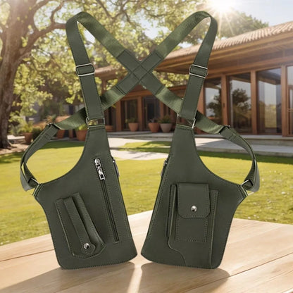 Vintage Double Shoulder Armpit Bag Adjustable Strap Steampunk Underarm Strap Wallet Pocket Gothic Waterproof