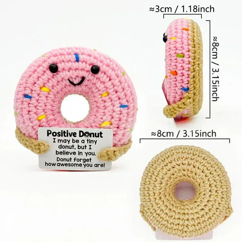 Positive Energy Crochet Doll Pocket Hug Handmade Knitted Plush Potato Plant Avocado Bee Turtle Duck Funny Emotional Support Gift - Urbizia