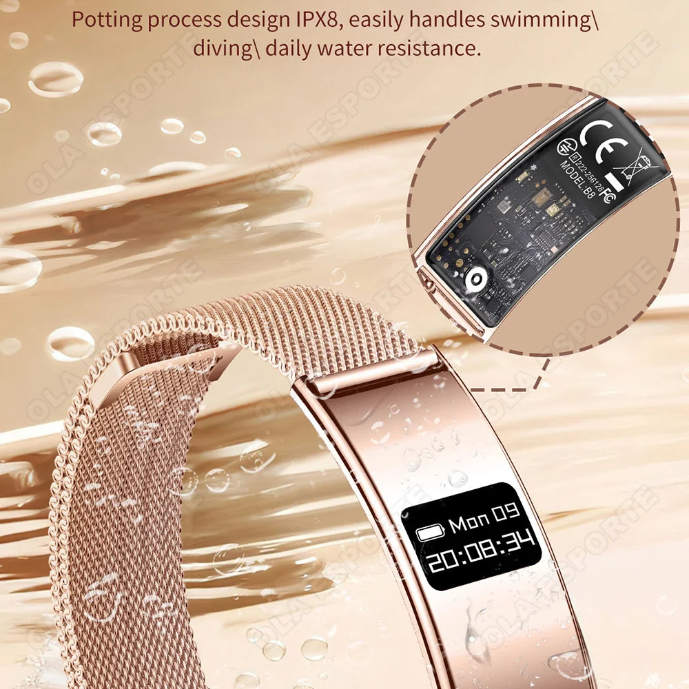2026 New Smart Bracelet Ultra-thin Heart Rate Blood Oxygen Sleep Monitor IPX8 Waterproof Smart Watch Sports Women Men Smart Band
