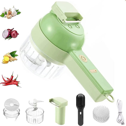 Vegetable Cutter 4 in 1 Handheld Electric Wireless Chopper & Slicer