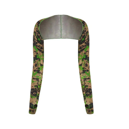One-piece Ultra-thin Shawl Arm Sleeves Ice Silk Long Gloves Breathable Sun Protection Anti UV Hand Cover Warmer Outdoor Sports