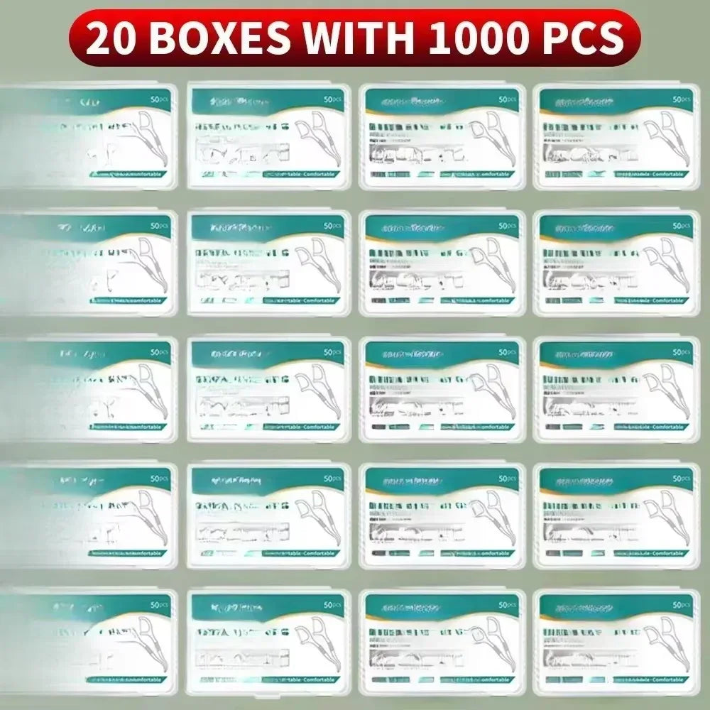 Dental Floss Stick High Tension Smooth Disposable Toothpick with Portable Floss Box for Teeth Care