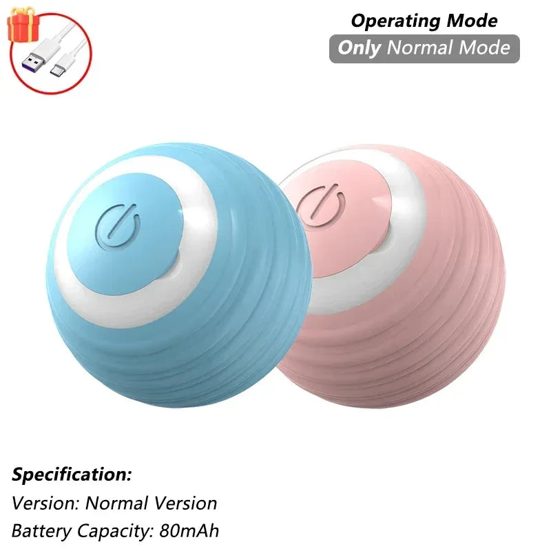 Dog Cat Interactive Ball Toy Automatic Rolling Ball Faux Tail Rechargeable Smart Pet Electric Toy Dog Cat Training Imitate Mouse - Urbizia