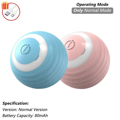 Dog Cat Interactive Ball Toy Automatic Rolling Ball Faux Tail Rechargeable Smart Pet Electric Toy Dog Cat Training Imitate Mouse - Urbizia