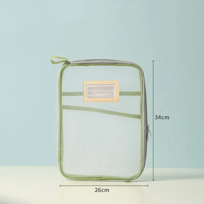 Transparent Stationery Storage Folder Hot Thicken Mesh Zipper File Packing A4 Size School Office Supplies Travel Storage Bags