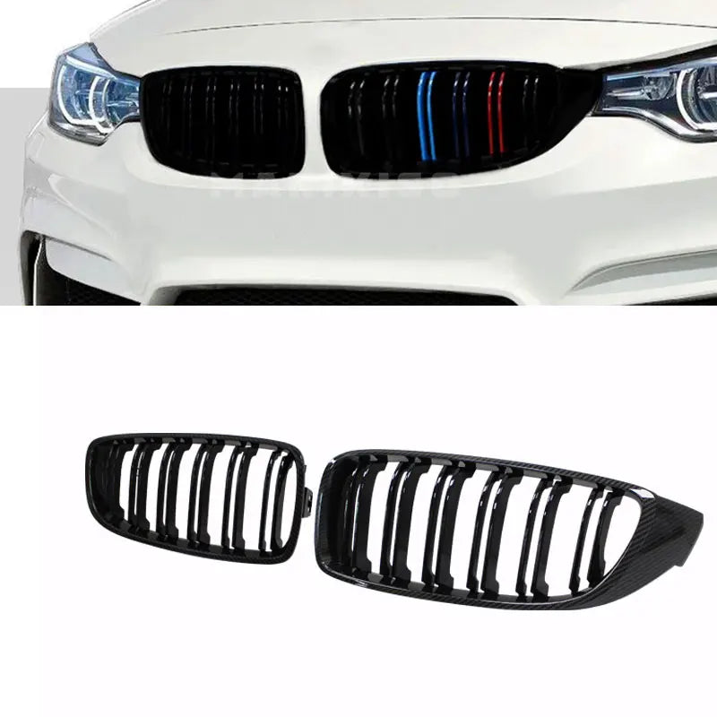 Car Front Bumper Grille Racing Grill For BMW 4 Series F32 F33 F36 M3 F80 M4 F82 12-18 Dual-Slat Glossy Black Accessories
