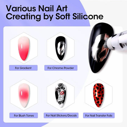 5-in-1 Nail Art Dotting Pen Press-Type Multi-Headed Size Nail Point Ballpoint Pen Wave Point/Smudge/Spot Drill Tool Manicure Pen
