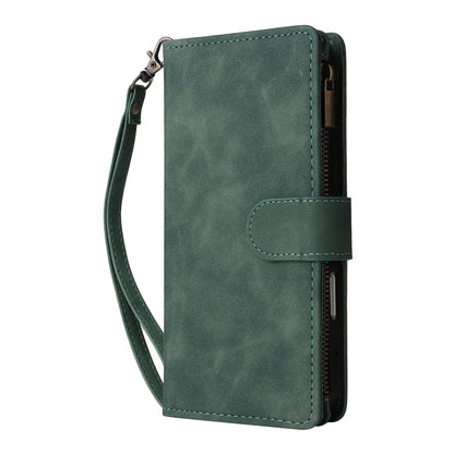 Premium Leather Wallet Case For iPhone 16 15 14 13 12 11 17 Pro Max Plus 17Air 16e Zipper Wallet Card Slots Magnetic Flip Cover