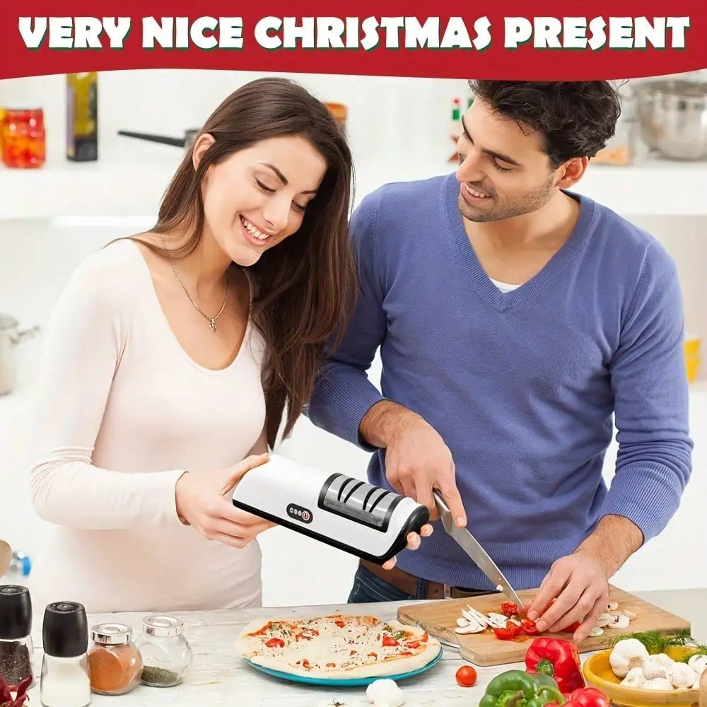 Rechargeable Electric Kitchen Cutlery Polisher, 2 Speed Adjustable Household Cutlery Care Machine, Multi Function Maintenance Accessory Suitable For Kitchen Cutlery And Scissors, Compact Small Kitchen Gadget For Daily Home Us