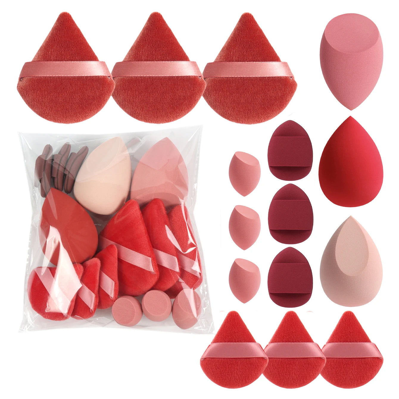 Spring 15 Cans, 3 Loose Powder Puffs & 3 Mini Loose Powder Puffs & 3 Mini Makeup Eggs & 3 Mini Air Cushion Puffs, Foundation Mix