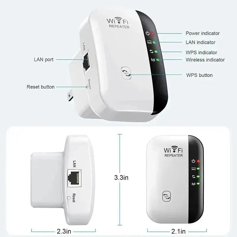 Wireless Wi-Fi Signal Booster & Extender – Mini Network Repeater