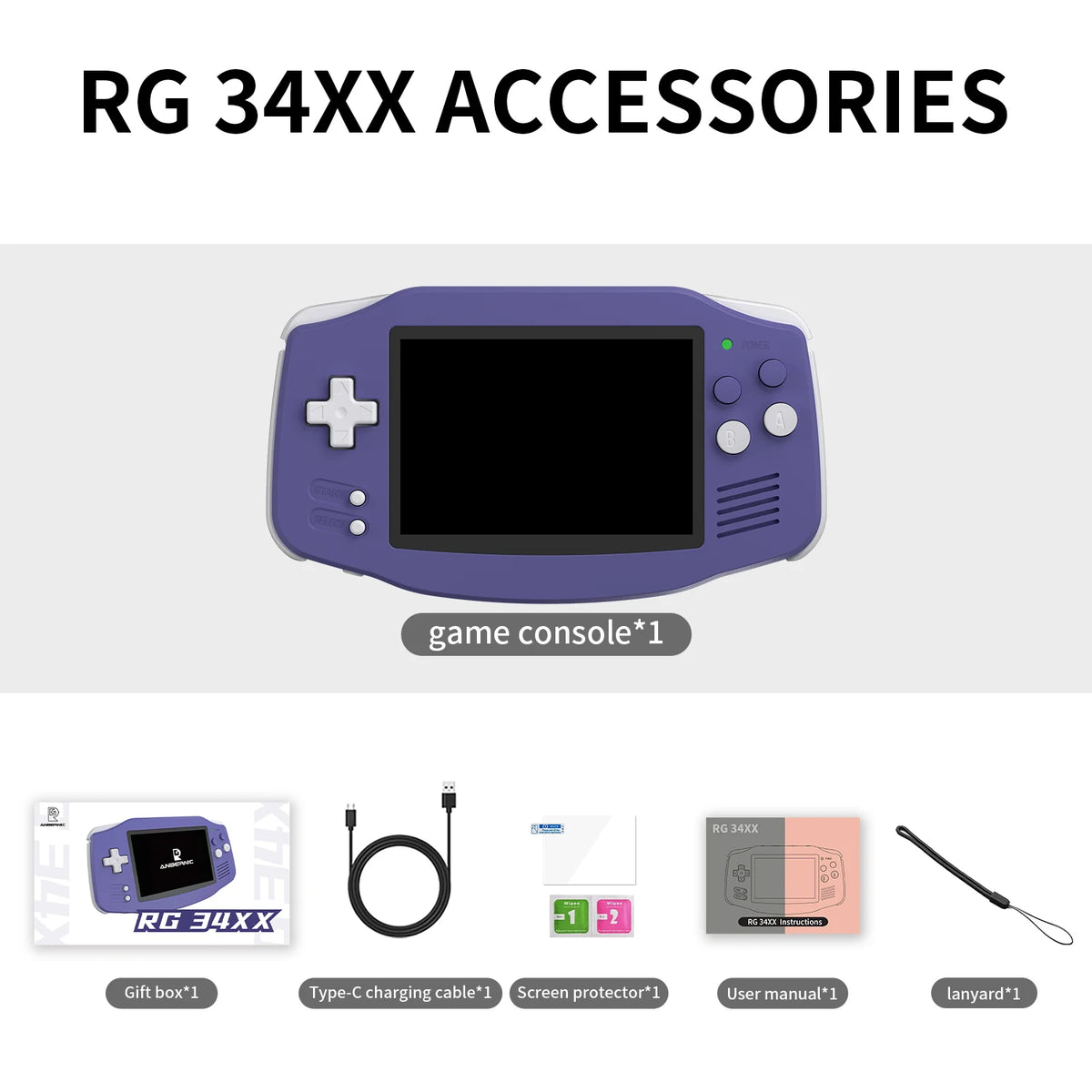 ANBERNIC RG34XX Retro Handheld Game Console 3.4''IPS Screen Linux System HDMI Output Classic Remake Game Player Sentimental Gift