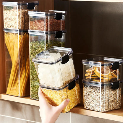 Sealed Jars Kitchen Grain Storage Organizer Large Tank Plastic Moisture-proof Storage Box Household Seasoning Jars Set 2030