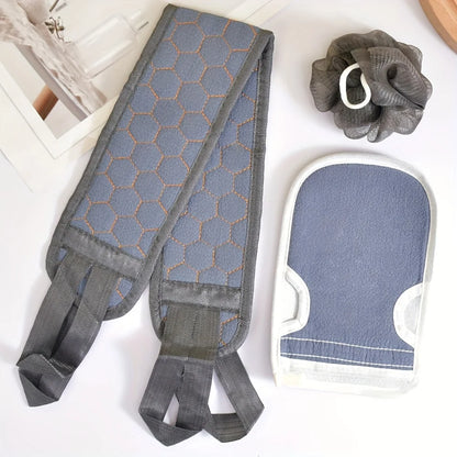 3Pcs/Set Body Cleaning Washcloth Bathroom Shower Ball Back Scrubber Set Exfoliating Skin Towel Bath Gloves Brush