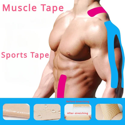 Sports Waterproof Kinesiology Tape Stickers Athletic Bandage Muscle Recovery Protector Strapping Pain Relief Tennis Gym