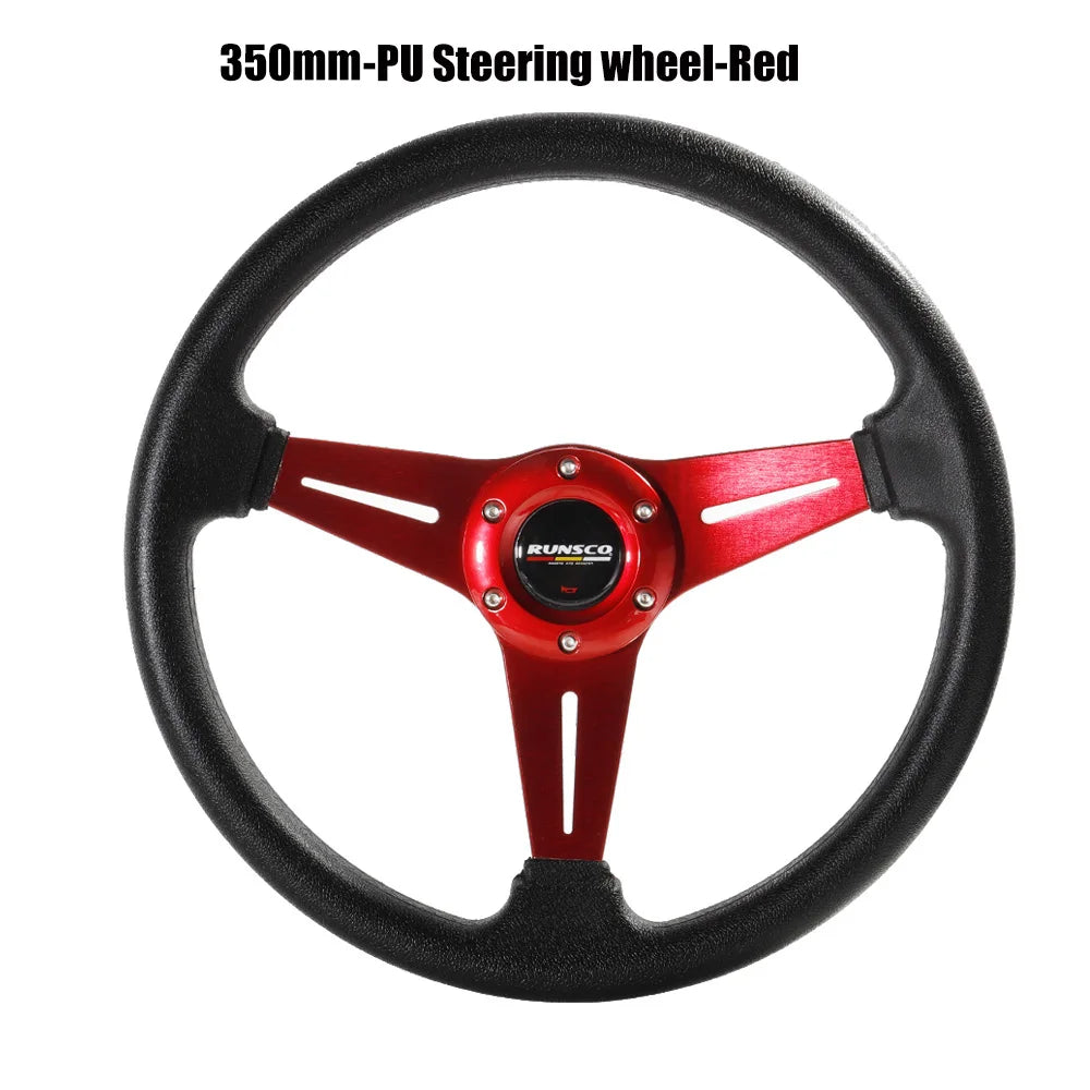 350mm/14Inch Sport Steering Wheel Aluminium+PU Drift Simulation Racing Game Steering Wheel Universal
