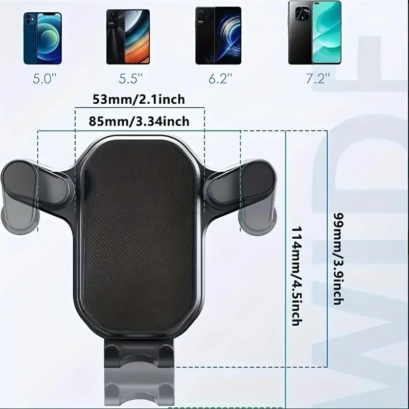 Universal Car Air Vent Phone Holder – Adjustable 4.7–6.7 Inch Mount - Urbizia