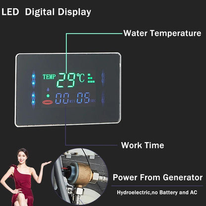LED Bathroom Shower Panel 6 Modes Intelligent LCD Shower Column Rose Gold Rain Waterfall Bath Systems With Massage Jet Mixer Tap