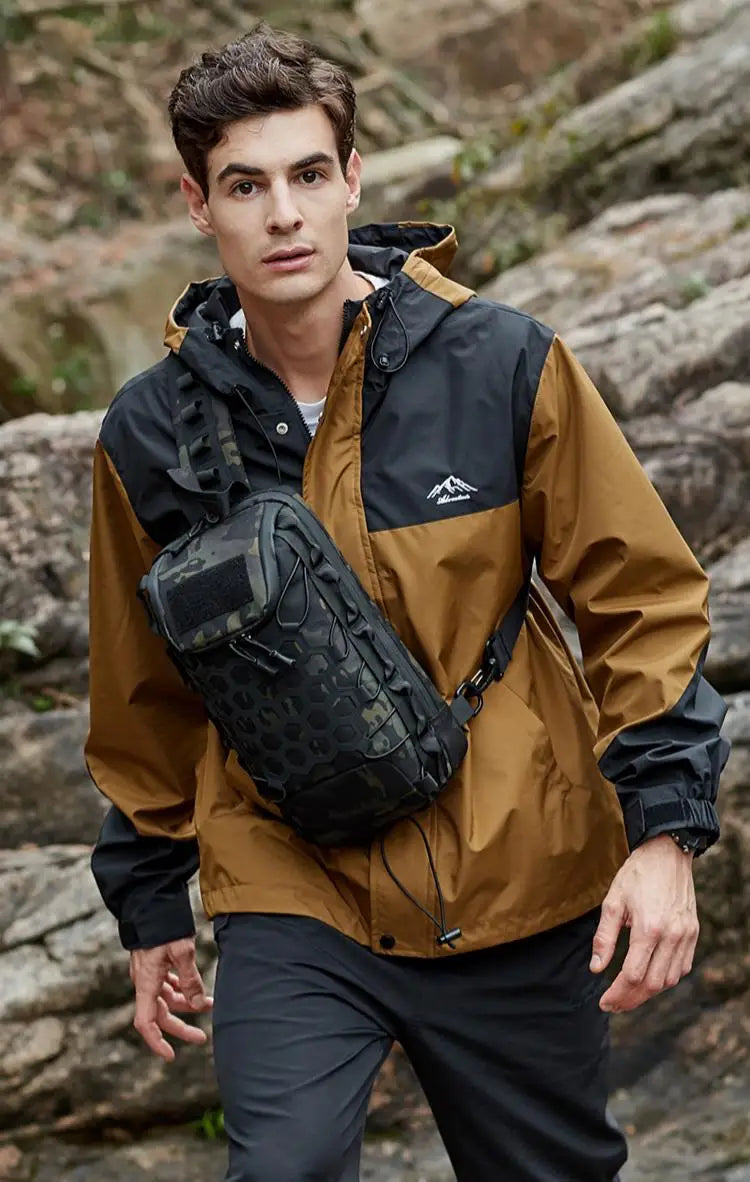 Homefish New Outdoor Tactical Chest Bag Sling Shoulder Backpack EDC Crossbody Bag For Daily Commuting Outdoor Sports
