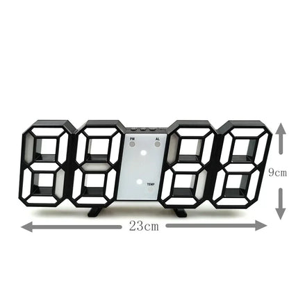3D LED Digital Clock Luminous Fashion Wall Clock Multifunctional Creative USB Plug in Electronic Clock Home Decoration - Urbizia