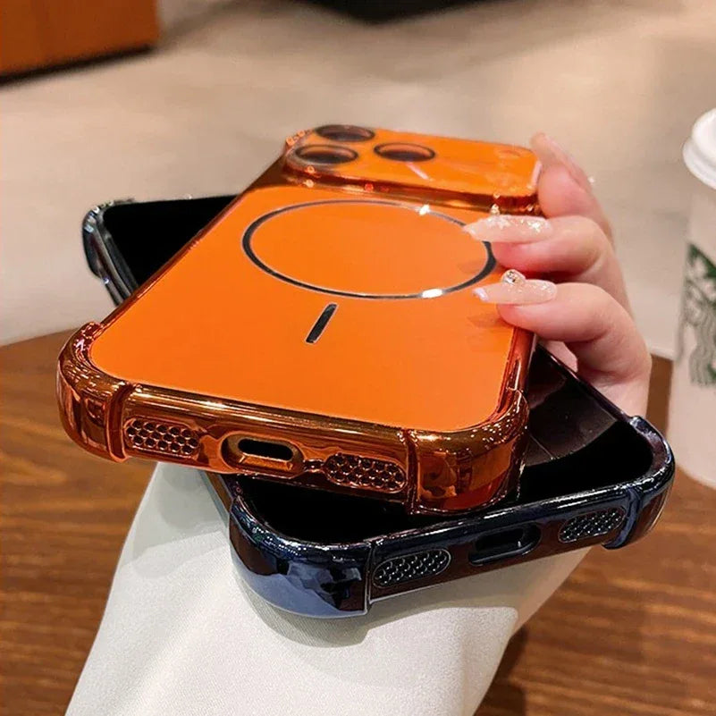 Aurora Plating Airbag MagSafe iPhone Shockproof Case