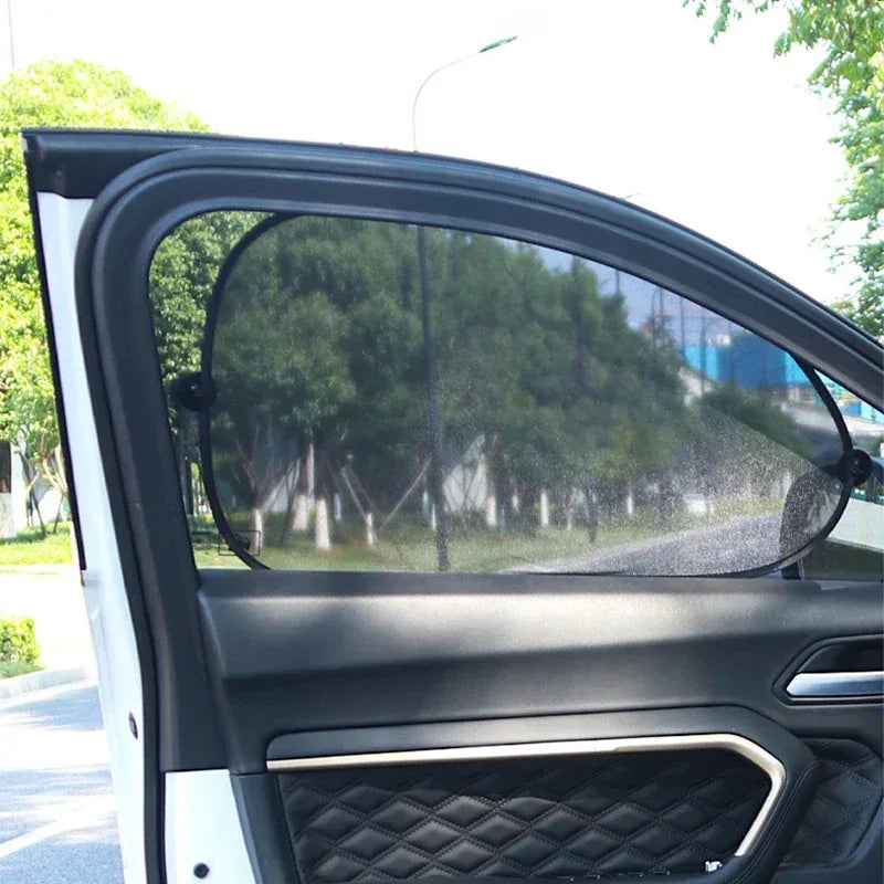SEAMETAL Car Sun Shade Side Window Curtain Front Rear Window Sunshade Summer UV Blocking Suction Cup Car Sun Protection Curtains - Urbizia