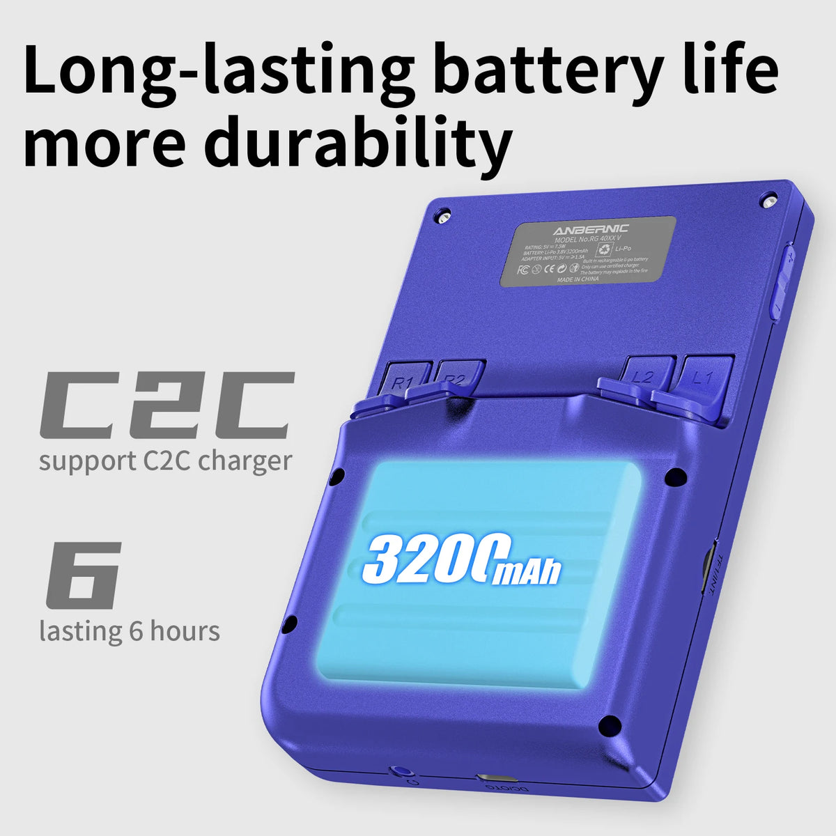Anbernic RG 40XXV Retro Handheld Game Consoles 4.0" IPS Screen Linux 64-bit 3200mAh RGB Joystick RG40XXV Portable Gaming Console Supports Streaming WiFi Bluetooth HDMI TV Output