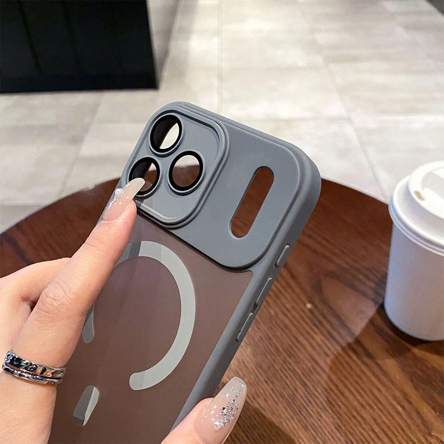 Matte Translucent Magnetic Phone Case Compatible with iPhone 18 17 16 15 14 13 12 11 Pro Max Plus, Wireless Charging Compatible, Shockproof Bumper Cover with Raised Camera Lens Protection, Precision Cutouts and Skin Friendly