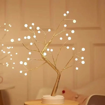 Table Tree Night Light USB/Battery Powered Touch Switch Artificial Bonsai Cherry Blossom Desktop Tree LED Lamp Light Decoration - Urbizia