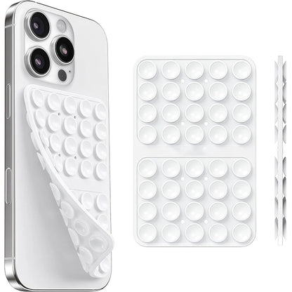 Silicone Double-Sided Suction Cup Phone Case Mount, Phone Grip with Suction Power, Hands-Free Phone Holder for Selfies and Video