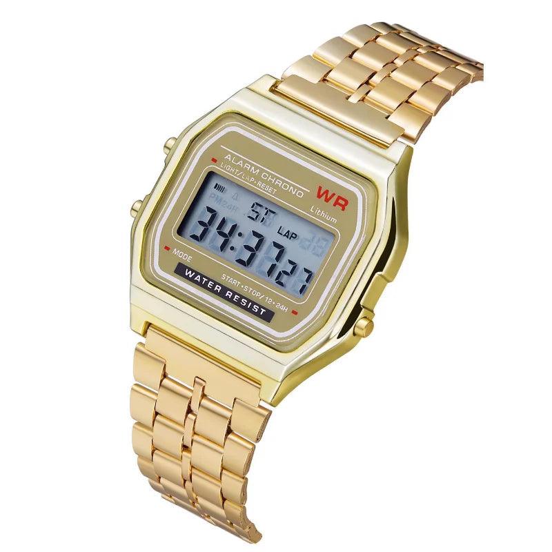 F91W Non-Waterproof Steel Band Watch For Women, Men, Business Clock, Multi-Functional LED Digital Sports Watch, Electronic Clock