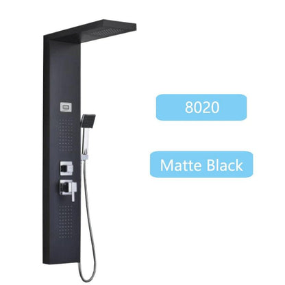 Luxury LED Shower Panel SPA Massage Jet Shower Faucet Bathroom Waterfall Rain Shower Column System Faucet Bathoom